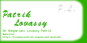 patrik lovassy business card